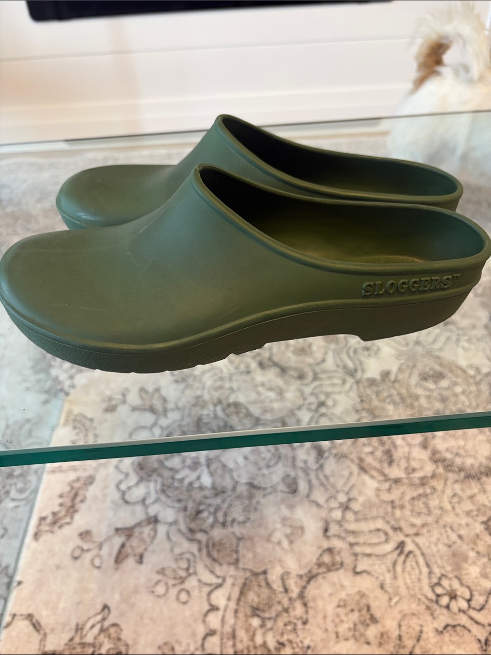 Sloggers Olive Green Waterproof Slip-On Clogs | M9; W10.5